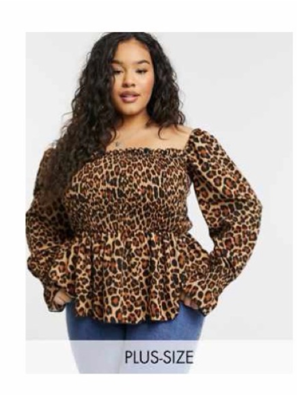 ASOS Leopard Print Smocked Women's Top - Picture 4 of 4